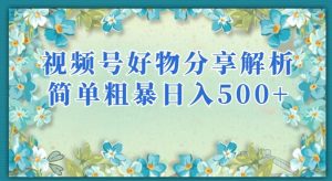视频号好物分享解析，简单粗暴可以批量方大的项目【揭秘】| 鹿鸣网创
