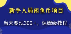 新手入局闲鱼币项目，当天变现300+，保姆级教程【揭秘】| 鹿鸣网创