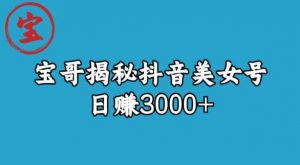 宝哥揭秘抖音美女号玩法,日赚3000+【揭秘】| 鹿鸣网创
