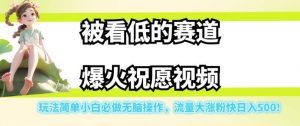 被看低的赛道爆火祝愿视频，玩法简单小白必做无脑操作，流量大涨粉快日入500| 鹿鸣网创