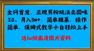 全网首发正规男粉玩法卖圆味3.0,月入5W+,简单粗暴,操作简单,保姆式教学,小白轻松上手| 鹿鸣网创