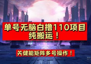 9月全网首发,单号直接白撸110!可多号操作,无脑搬运复制粘贴【揭秘】| 鹿鸣网创