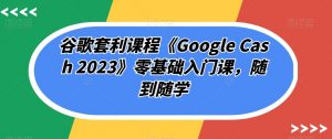 谷歌套利课程《Google Cash 2023》零基础入门课，随到随学| 鹿鸣网创