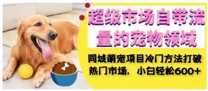 超级市场自带流量的宠物领域，同城萌宠项目冷门方法打破热门市场，小白轻松600+| 鹿鸣网创