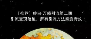 【推荐】绅白·万能引流第二期,引流变现陪跑,所有引流方法亲测有效| 鹿鸣网创