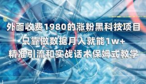 外面收费1980的涨粉黑科技项目，只靠做数据月入就能1w+【揭秘】| 鹿鸣网创