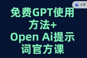 免费GPT+OPEN AI提示词官方课| 鹿鸣网创