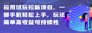 应用试玩拉新项目，一部手机轻松上手，玩法简单高收益可持续性【揭秘】| 鹿鸣网创