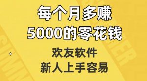 欢友软件，新人上手容易，每个月多赚5000的零花钱【揭秘】| 鹿鸣网创