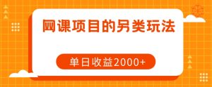 网课项目的另类玩法,单日收益2000+【揭秘】| 鹿鸣网创