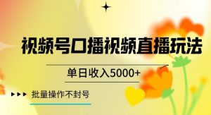 视频号囗播视频直播玩法，单日收入5000+，批量操作不封号【揭秘】| 鹿鸣网创