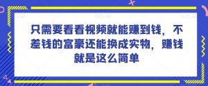 谁做过这么简单的项目？只需要看看视频就能赚到钱，不差钱的富豪还能换成实物，赚钱就是这么简单！【揭秘】| 鹿鸣网创