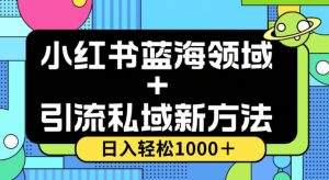 小红书蓝海虚拟＋引流私域新方法，100%不限流，日入轻松1000＋，小白无脑操作【揭秘】| 鹿鸣网创