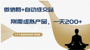 十万个富翁修炼宝典之8.微信群+自动成交站,刚需虚拟产品,一天200+| 鹿鸣网创