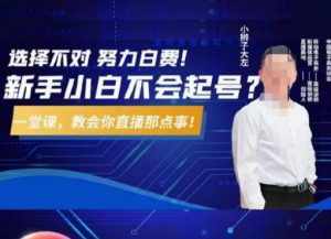 大左教您从0到1做直播带货,选择不对,努力白费,5小时课程搞定那点事,解决你起号问题| 鹿鸣网创