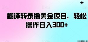 翻译转录撸美金项目，轻松操作日入300+【揭秘】| 鹿鸣网创