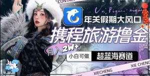 年关假期大风口,携程旅游撸金,超蓝海赛道,月入2w+【揭秘】| 鹿鸣网创