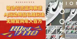 被动引流蓝海赛道，AJ运动用品私域玩法，无限复购年入百万【揭秘】| 鹿鸣网创