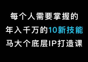 马大个的IP底层逻辑课，​每个人需要掌握的年入千万的10新技能，约会底层IP打造方法！| 鹿鸣网创
