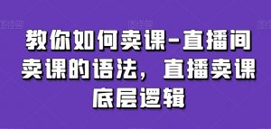 教你如何卖课-直播间卖课的语法,直播卖课底层逻辑| 鹿鸣网创