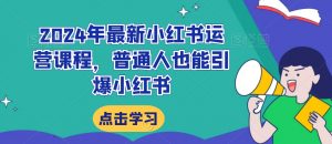 2024年最新小红书运营课程，普通人也能引爆小红书| 鹿鸣网创