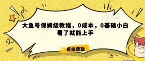 怎么样靠阿里大厂撸金,背靠大厂日入2000+,大鱼号保姆级教程,0成本,0基础小白看了就能上手【揭秘】| 鹿鸣网创