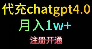 代充chatgpt4，日入500+，精准引流，暴力变现【揭秘】| 鹿鸣网创