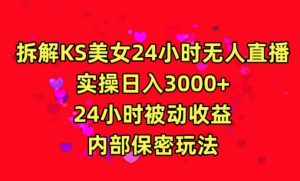 利用快手24小时无人美女直播,实操日入3000,24小时被动收益,内部保密玩法【揭秘】| 鹿鸣网创