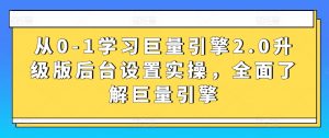 从0-1学习巨量引擎2.0升级版后台设置实操，全面了解巨量引擎| 鹿鸣网创