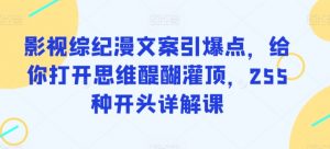 影视综纪漫文案引爆点，给你打开思维醍醐灌顶，255种开头详解课| 鹿鸣网创