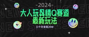全新大人玩具情Q赛道合规新玩法,公转私域不封号流量多渠道变现,三个月变现20W【揭秘】| 鹿鸣网创
