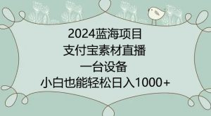 2024年蓝海项目,支付宝素材直播,无需出境,小白也能日入1000+ ,实操教程【揭秘】| 鹿鸣网创