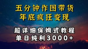 五分钟作图带货疯狂变现，超详细保姆式教程单日纯利3000+【揭秘】| 鹿鸣网创