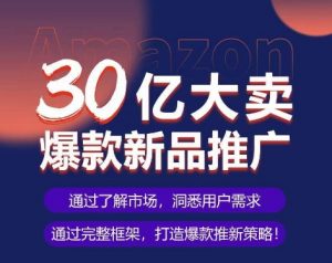 亚马逊·30亿大卖爆款新品推广,可复制、全程案例实操的爆款推新SOP| 鹿鸣网创