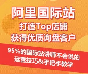 【阿里国际站】打造Top店铺&获得优质询盘客户，​95%的国际站讲师不会说的运营技巧| 鹿鸣网创