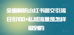 全面解析小红书图文引流日引100+私域流量是怎样做到的【揭秘】| 鹿鸣网创