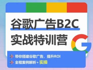 谷歌广告B2C实战特训营，500+谷歌账户总结经验，实战演示如何从0-1搭建广告账户| 鹿鸣网创