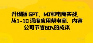 升级版 GPT、MJ和电商实战，从1~10 深度应用帮电商、内容公司节省60%的成本| 鹿鸣网创