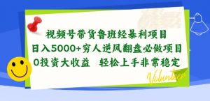 视频号带货鲁班经暴利项目，穷人逆风翻盘必做项目，0投资大收益轻松上手非常稳定【揭秘】| 鹿鸣网创