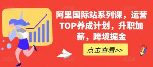 阿里国际站系列课,运营TOP养成计划,升职加薪,跨境掘金| 鹿鸣网创