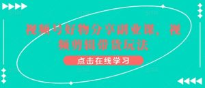 视频号好物分享副业课,视频剪辑带货玩法| 鹿鸣网创