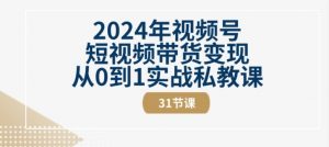 2024年视频号短视频带货变现从0到1实战私教课(31节视频课)| 鹿鸣网创