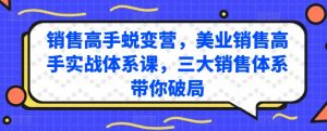 销售高手蜕变营，美业销售高手实战体系课，三大销售体系带你破局| 鹿鸣网创