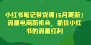 小红书笔记带货课【6月更新】流量电商新机会，抓住小红书的流量红利| 鹿鸣网创