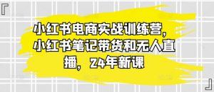 小红书电商实战训练营，小红书笔记带货和无人直播，24年新课| 鹿鸣网创