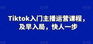 Tiktok入门主播运营课程，及早入局，快人一步| 鹿鸣网创