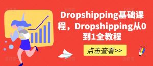 Dropshipping基础课程，Dropshipping从0到1全教程| 鹿鸣网创