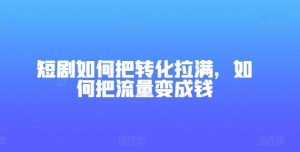 短剧如何把转化拉满，如何把流量变成钱| 鹿鸣网创