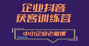 企业抖音营销获客增长训练营,中小企业老板必修课| 鹿鸣网创