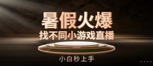 暑假火爆找不同小游戏直播间，小白秒上手【揭秘】| 鹿鸣网创